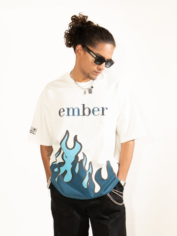 Flaming Drip — Oversized Unisex Flame T-Shirt