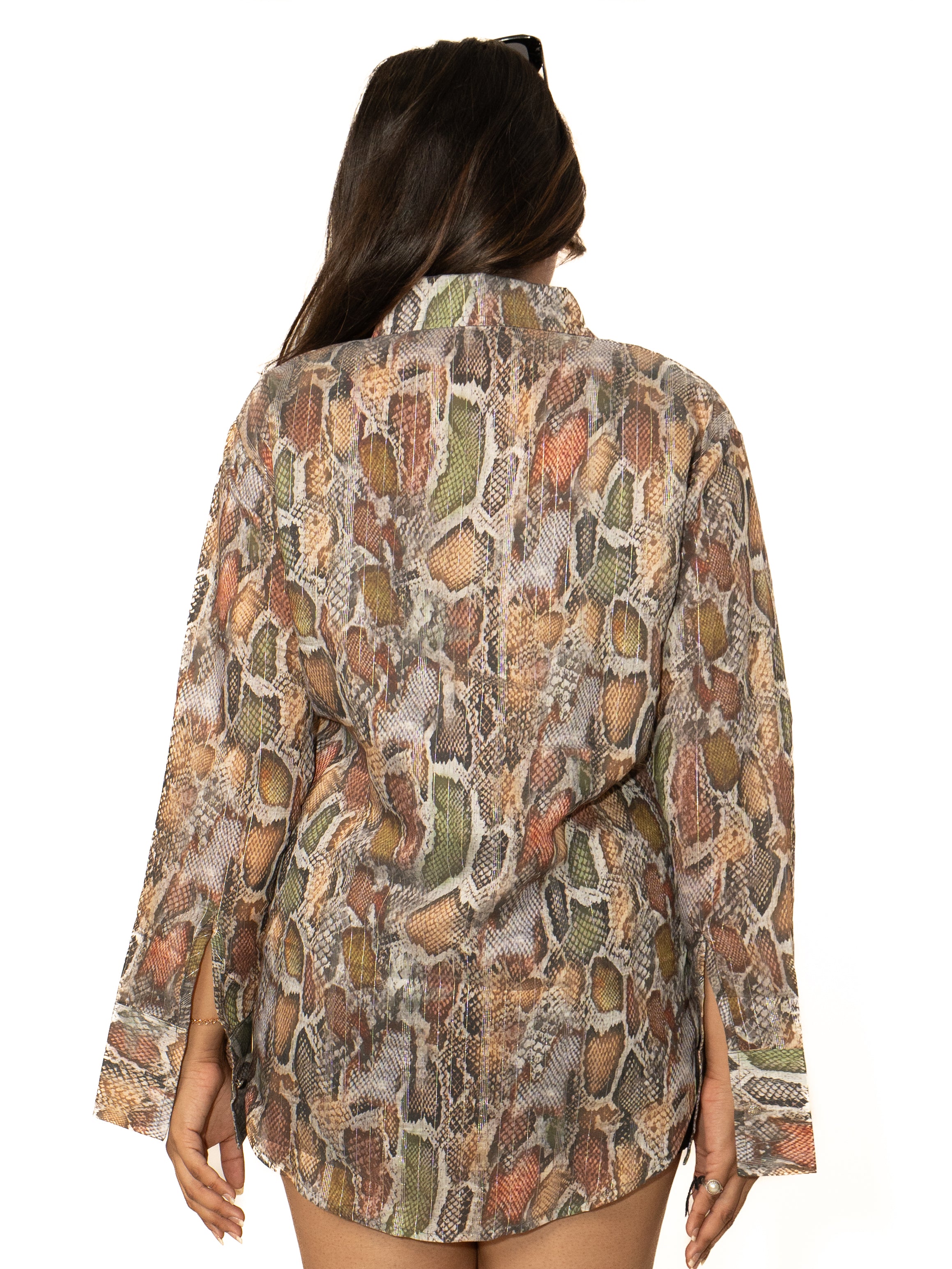 Venomous Edge — Snake Print Relaxed Shirt