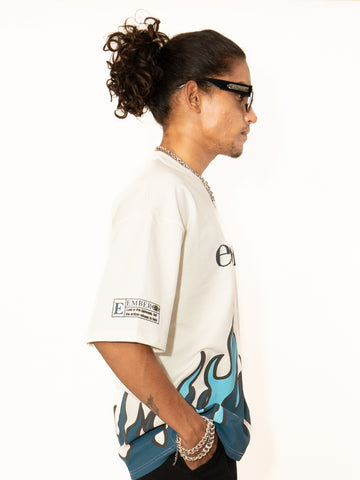 Flaming Drip — Oversized Unisex Flame T-Shirt