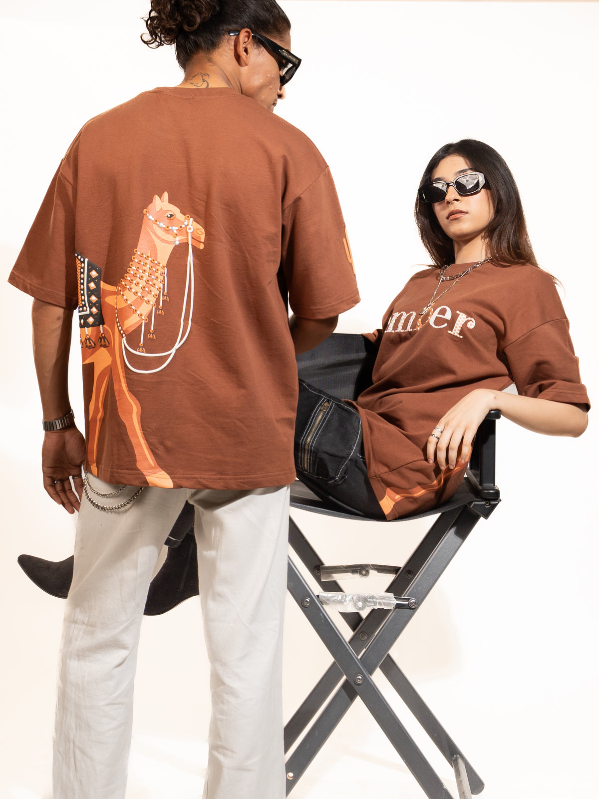 Desert Wanderer —  Oversized Unisex Camel Culture T-Shirt