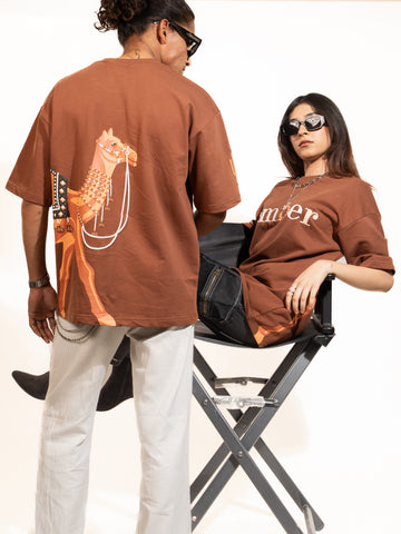 Desert Wanderer —  Oversized Unisex Camel Culture T-Shirt