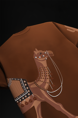 Desert Wanderer —  Oversized Unisex Camel Culture T-Shirt