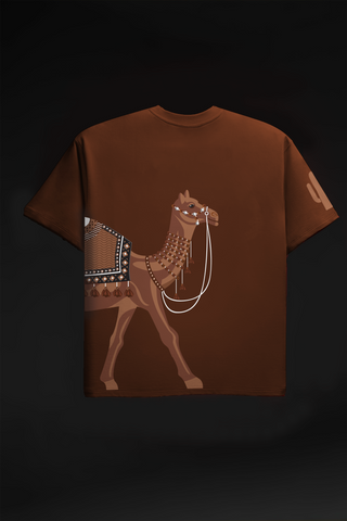 Desert Wanderer —  Oversized Unisex Camel Culture T-Shirt